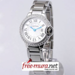 까르띠에 발롱블루 Ladies 다이아 Silver