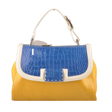 펜디 실바나 토트 크로커 멀티 블루&옐로우