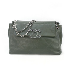 샤넬 12년 ss 램스킨 빅버클 체인숄더백 카키