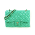 샤넬 12년 신상 클래식 페이던트 라지 에메랄드 더블플랩