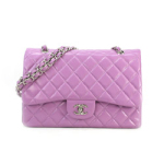 샤넬 12년 신상 클래식 라지 라이트퍼플 더블플랩