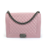 샤넬 램스킨 보이백 라지 라이트퍼플