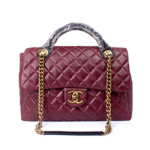 샤넬 토드백 칼프스킨 A67801 레드 라지