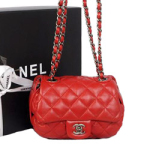 샤넬 램스킨 미니백 레드/은장