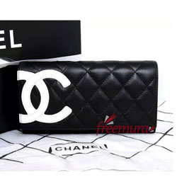 샤넬 램스킨 깜봉 장지갑