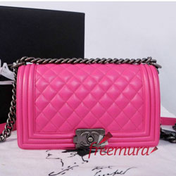 샤넬 램스킨 보이백 푸샤핑크 미듐