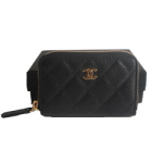 샤넬 캐비어 지퍼 동전지갑 금장