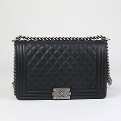 샤넬 캐비어 보이백 블랙/은장 28CM