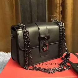 발렌티노 금장 체인 크로스백 블랙