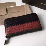 보테가 베네타   지퍼 투톤 장지갑 버건디