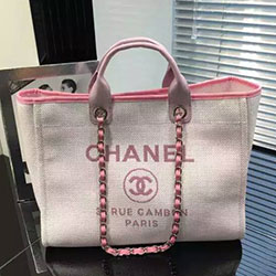 샤넬 캔버스 도빌백 라지 아이보리