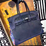 에르메스 오리지널 가죽 스웨이드 네이비 35CM