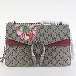 구찌 신상 플라워 체인 숄더백 버건디