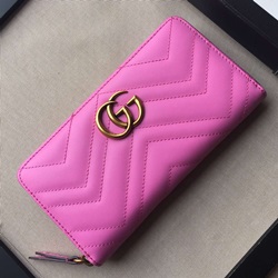 구찌 marmont 지퍼 장지갑 핑크