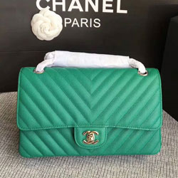 샤넬 클래식 캐비어 은장 25cm