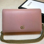 구찌 GG Marmont 라이트 핑크 가죽 미니 체인 백 497985