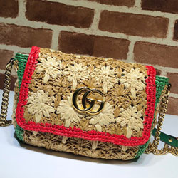 구찌 GG 마몽 라피아 스몰 숄더백 574433