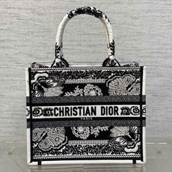 크리스찬디올 이중 자수 장식 패브릭 백 26cm