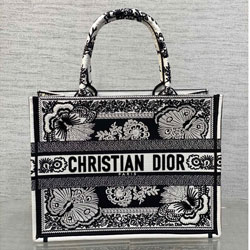 크리스찬디올 이중 자수 장식 패브릭 백 36cm