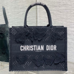 크리스찬디올 이중 자수 장식 패브릭 백 36cm 