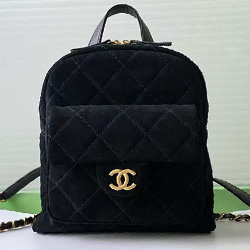 샤넬 스웨이드 백팩 AS5793